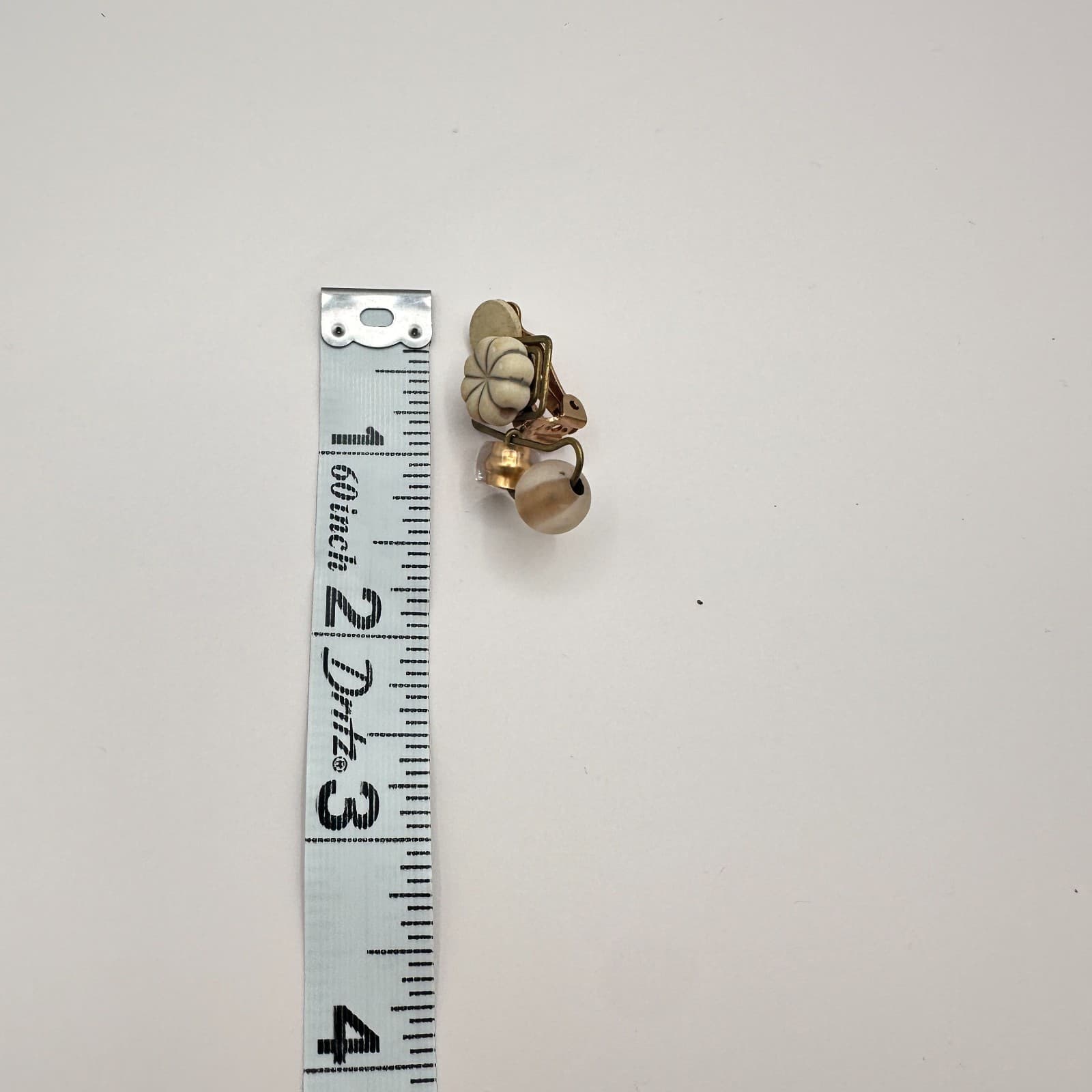 Vintage 90s Glass Bead Flower Dangle Clip-On Earrings Retro Artisan Jewelry - Thumbnail 8