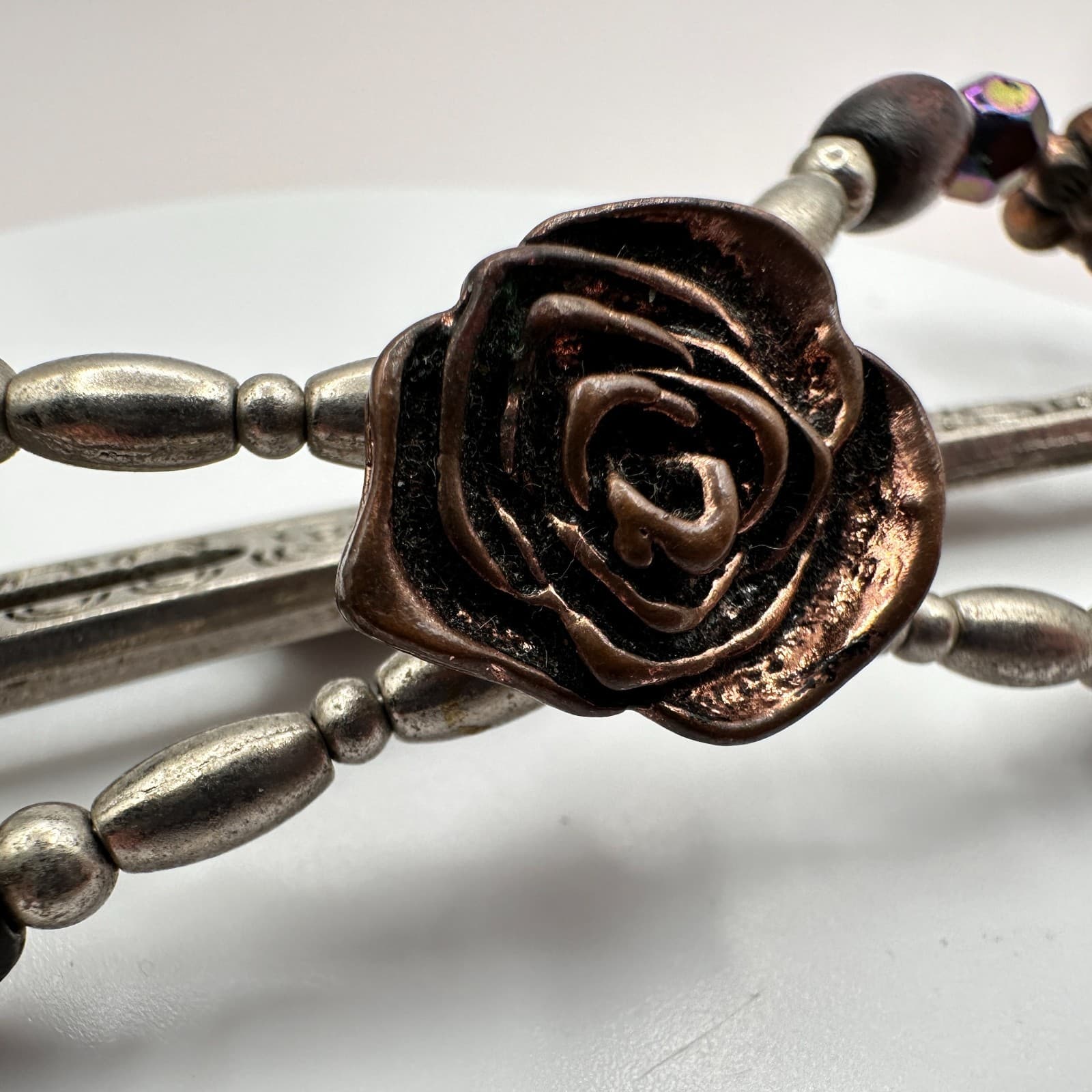 Vintage Y2K Metal Hair Clips Set Fairy & Rose Beaded Boho Accessory - Thumbnail 11