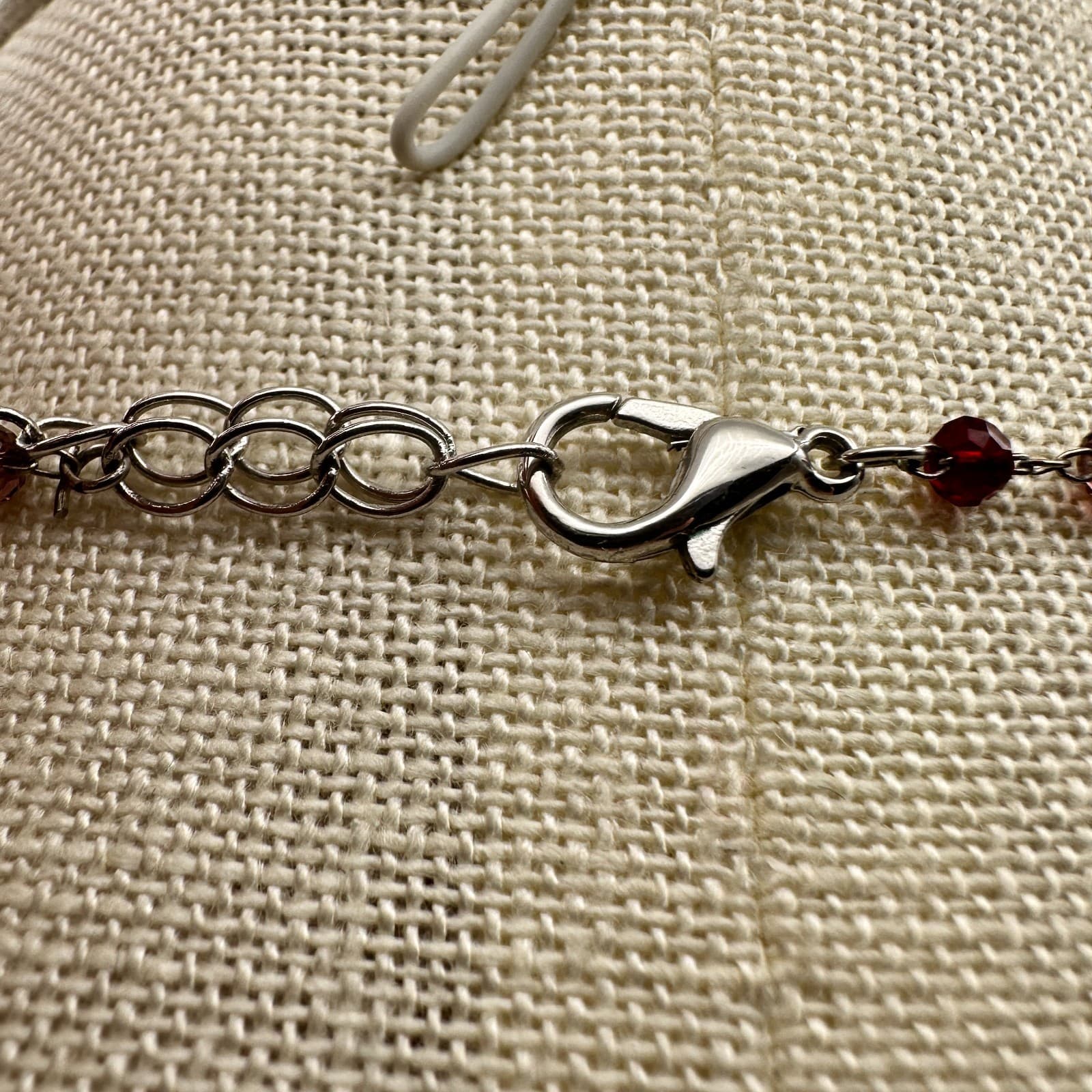 Vintage 80s Rainbow Crystal Bead Necklace Chakra Glass Alloy Cable Chain Jewelry - Thumbnail 8