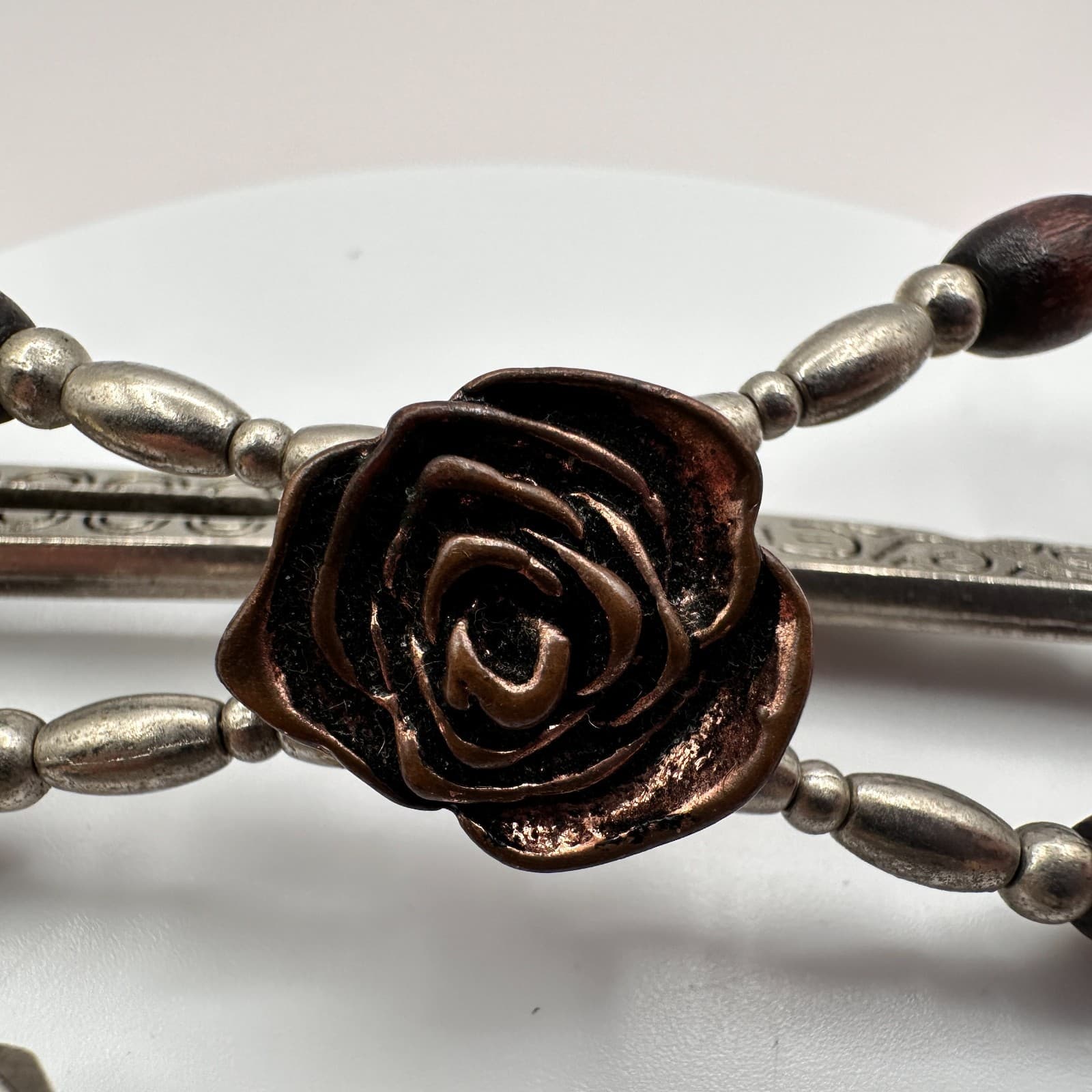 Vintage Y2K Metal Hair Clips Set Fairy & Rose Beaded Boho Accessory - Thumbnail 4