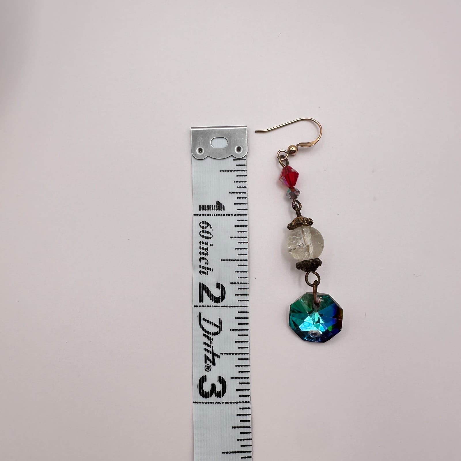 Vintage 80s Crystal AB Aurora Borealis Gold Tone Dangle Drop Earrings Jewelry - Thumbnail 7