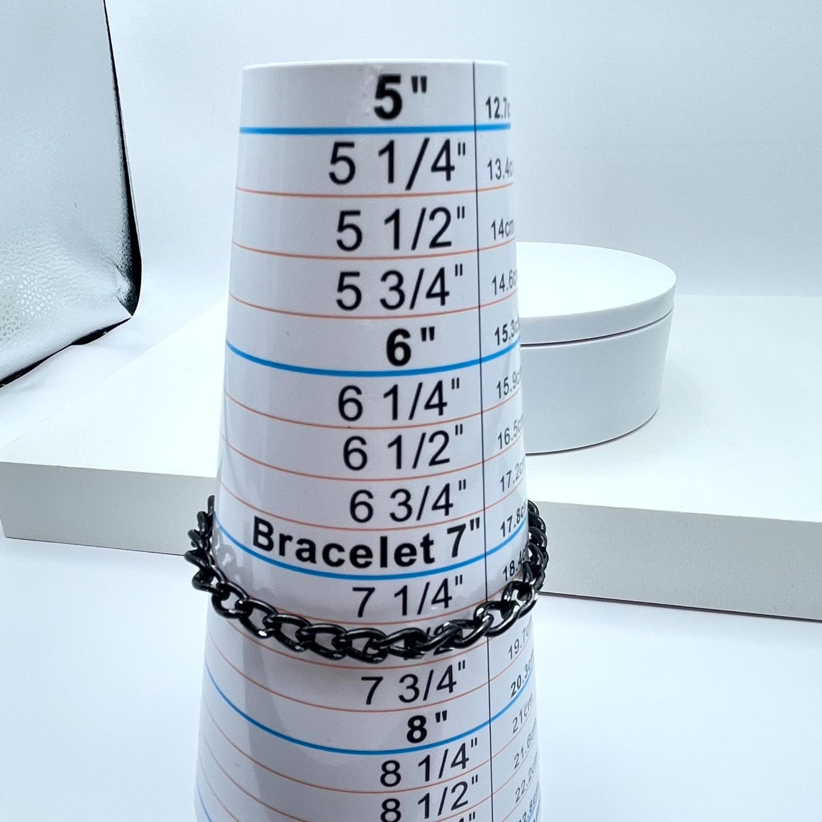 Classic Adjustable Black Coated Silver-Tone Curb Link Chain Lobster Bracelet - Thumbnail 2