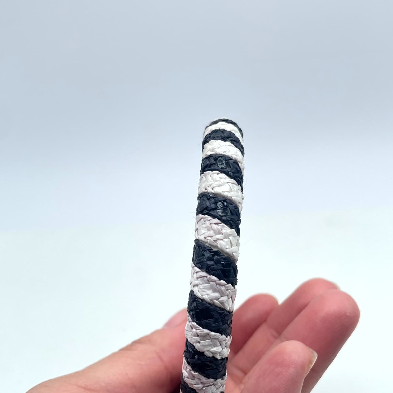 Bohemian Black White Eco-Chic Thin Woven Braided Rope-Style Bangle Bracelet - Thumbnail 11