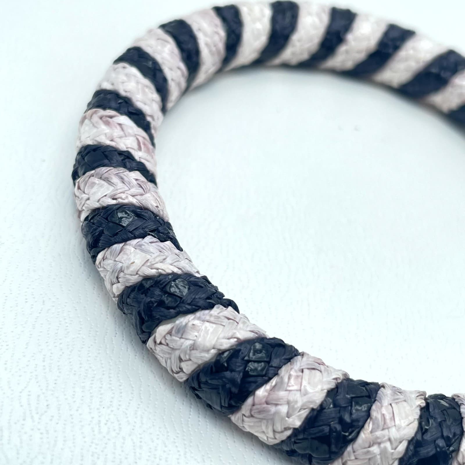 Bohemian Black White Eco-Chic Thin Woven Braided Rope-Style Bangle Bracelet - Thumbnail 6