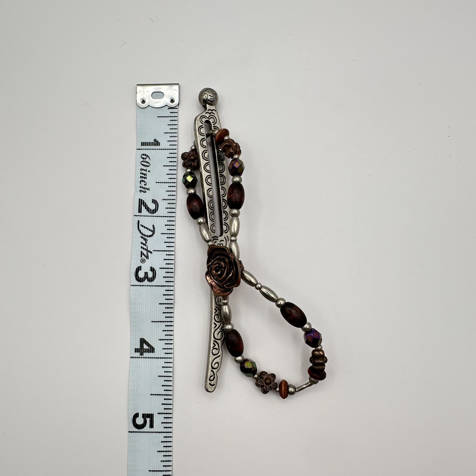 Vintage Y2K Metal Hair Clips Set Fairy & Rose Beaded Boho Accessory - Thumbnail 16