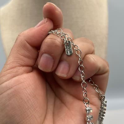 Vintage Anne Klein Aurora Borealis Crystal Necklace & Earring Silver Tone AK 3pc - Thumbnail 9