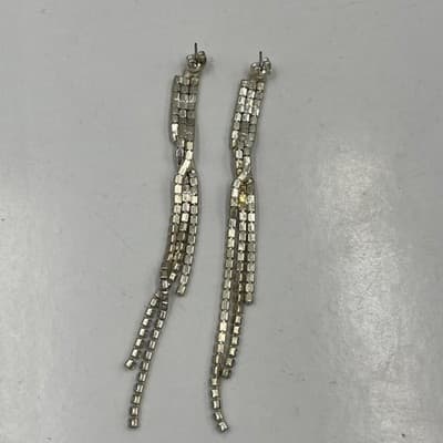 Vintage Anne Klein Aurora Borealis Crystal Necklace & Earring Silver Tone AK 3pc - Thumbnail 5