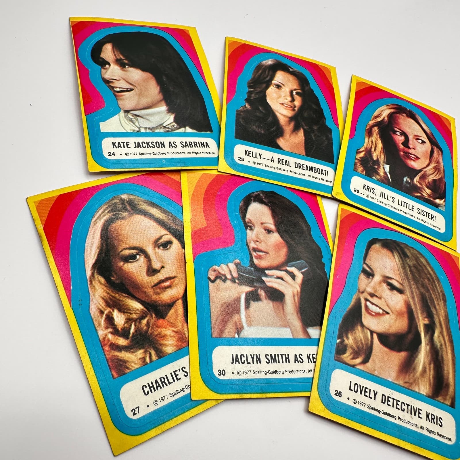 Vintage 1977 Charlies Angels Trading Cards Set of 6 Kate Jackson Jaclyn Smith - Thumbnail 3