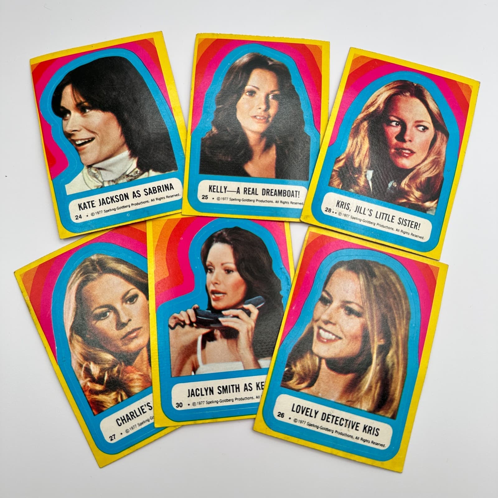 Vintage 1977 Charlies Angels Trading Cards Set of 6 Kate Jackson Jaclyn Smith - Thumbnail 2
