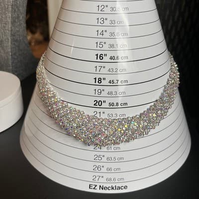 Vintage Anne Klein Aurora Borealis Crystal Necklace & Earring Silver Tone AK 3pc - Thumbnail 11