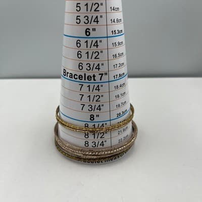 Vintage Boho Bangle Bracelet Set 7pc Textured Hammered Etched Rose Gold Tone - Thumbnail 6