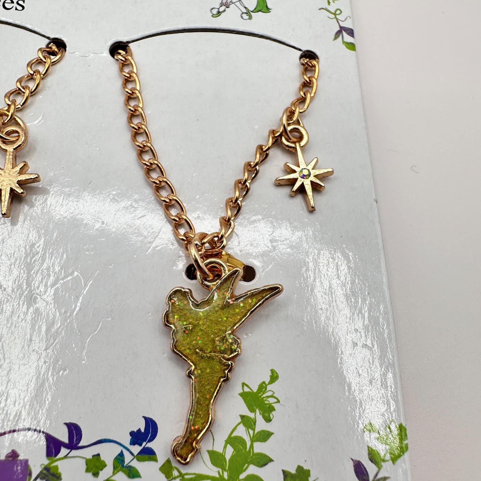 Vintage 80s Disney Tinker Bell BFF Best Forever Fairy Pendant Necklaces Jewelry - Thumbnail 5