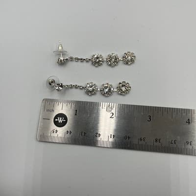 VTG Rhinestone Set: Double Layer Necklace, 3-Drop Earring, Link Bracelet Classic - Thumbnail 16
