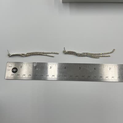 Vintage Anne Klein Aurora Borealis Crystal Necklace & Earring Silver Tone AK 3pc - Thumbnail 12