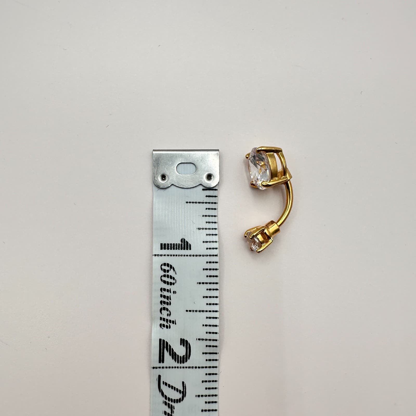 Vintage Y2K Gold Tone Clear Rhinestone Belly Button Ring Navel Piercing Jewelry - Thumbnail 6