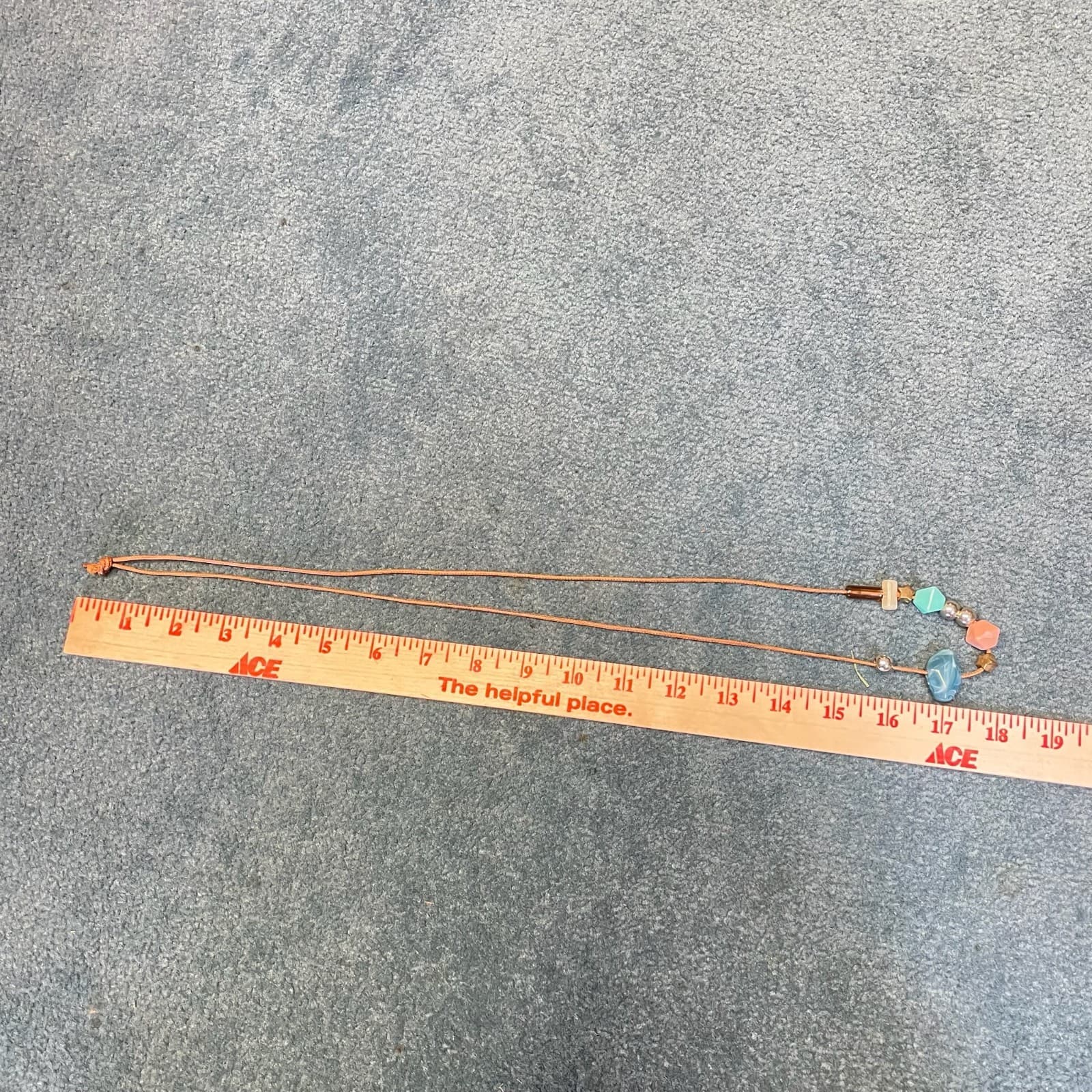 Boho Pastel Resin & Silver-Tone Bead Necklace on Braided Cord – Knot Closure - Thumbnail 7