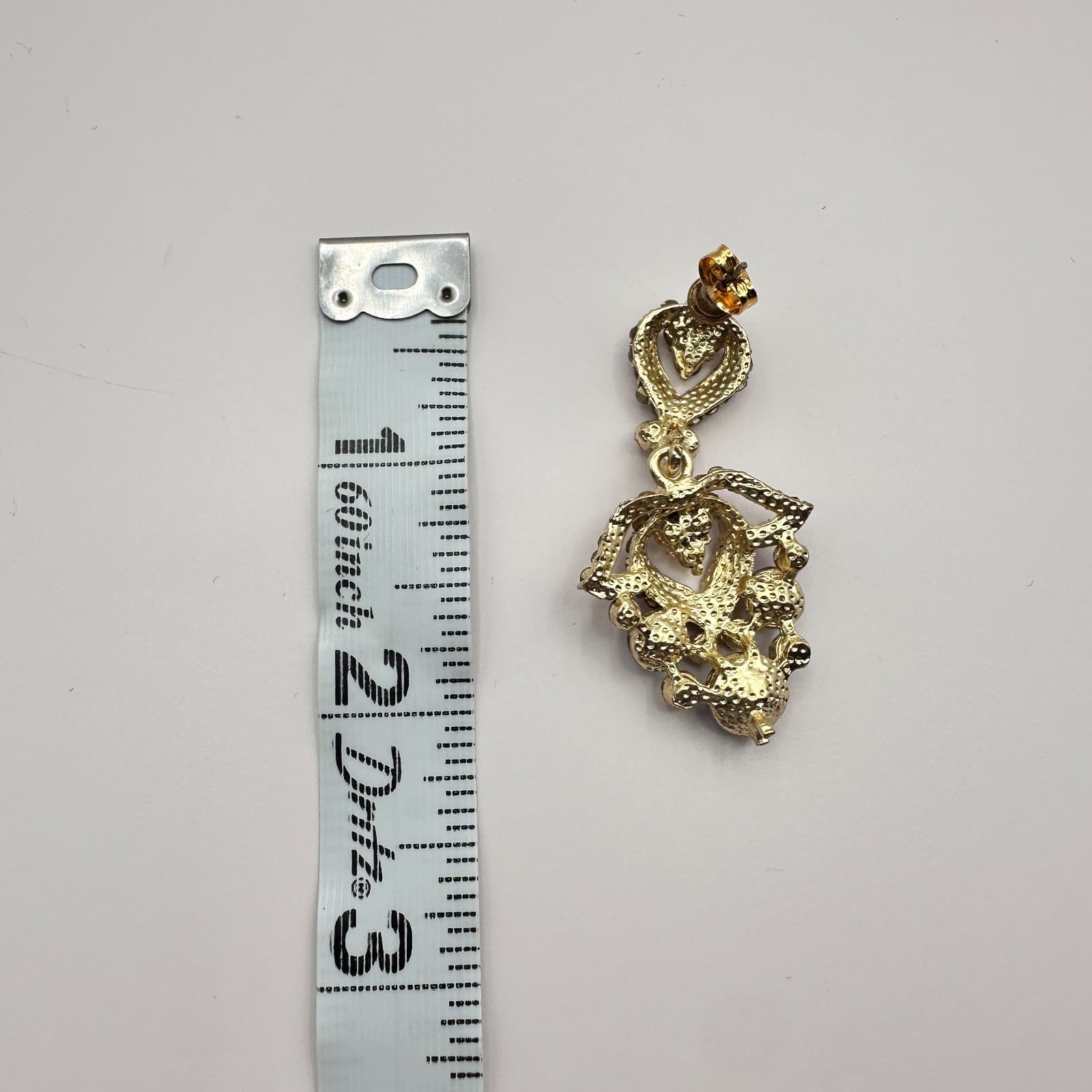 Vintage 90s Victorian Style Gold Tone Brealis Rhinestone Dangle Earrings Jewelry - Thumbnail 6