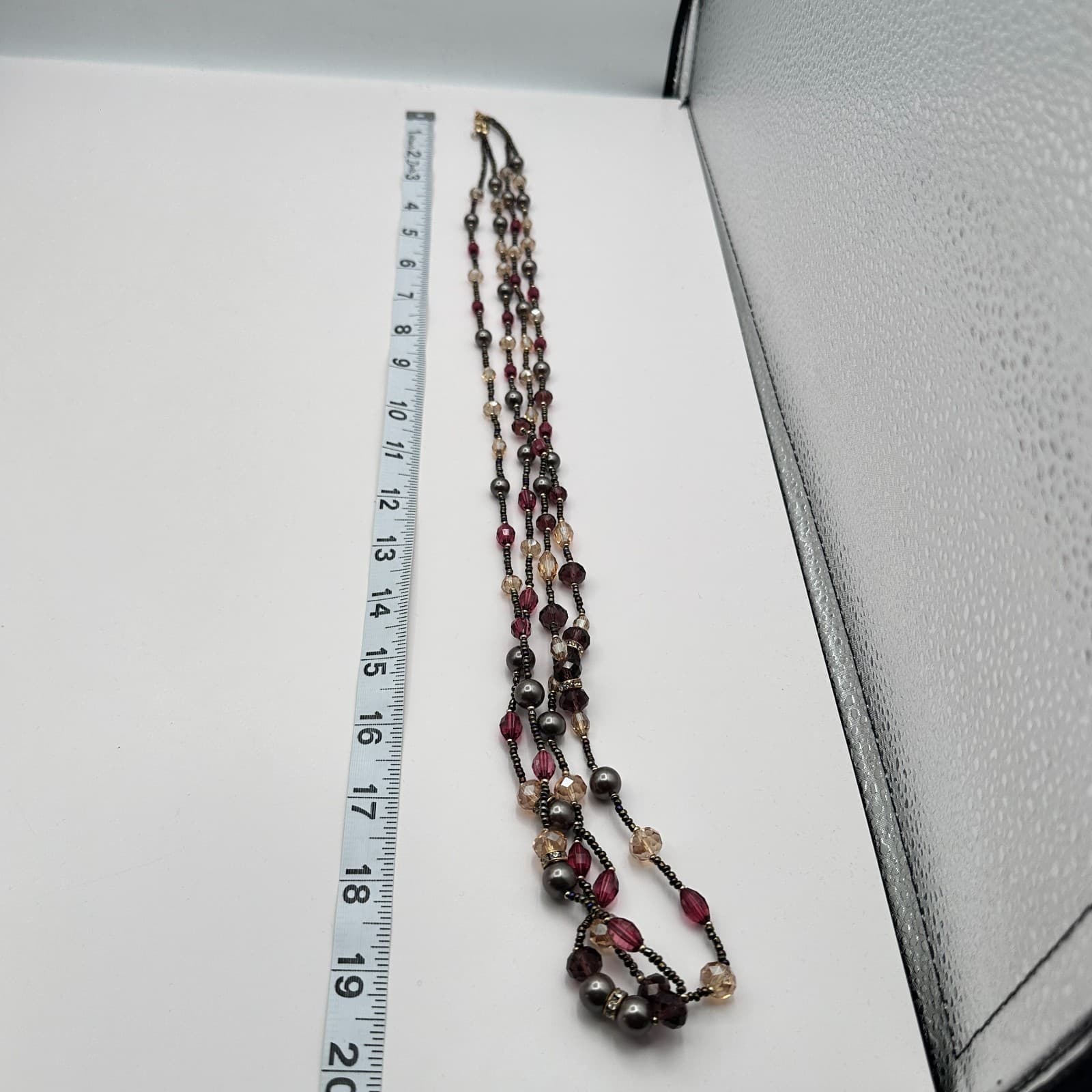 Vintage 90s Gold Tone Multi Strand Beaded Necklace Women's Classic Jewelry - Thumbnail 9