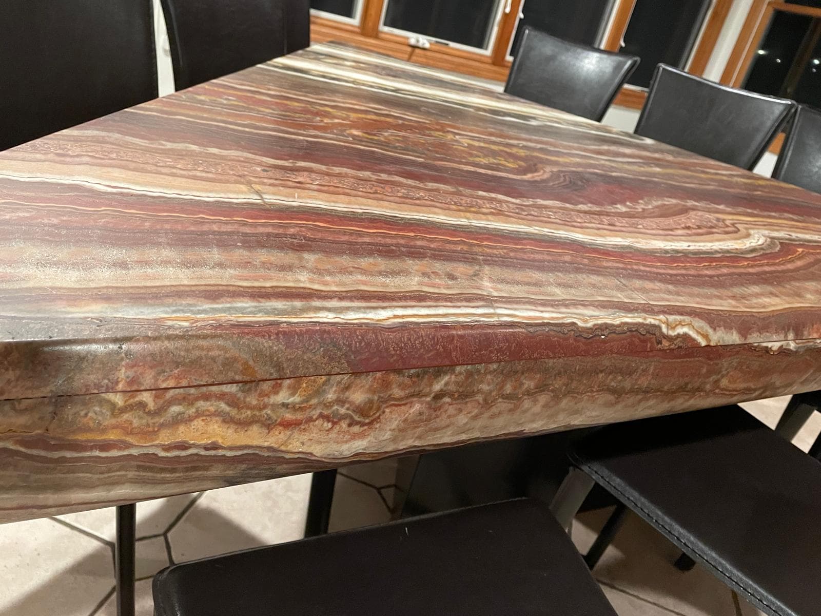 Sculptural Onyx Dining Table – Triangular Waterfall Edge Statement Piece, Seats 9 - Thumbnail 6