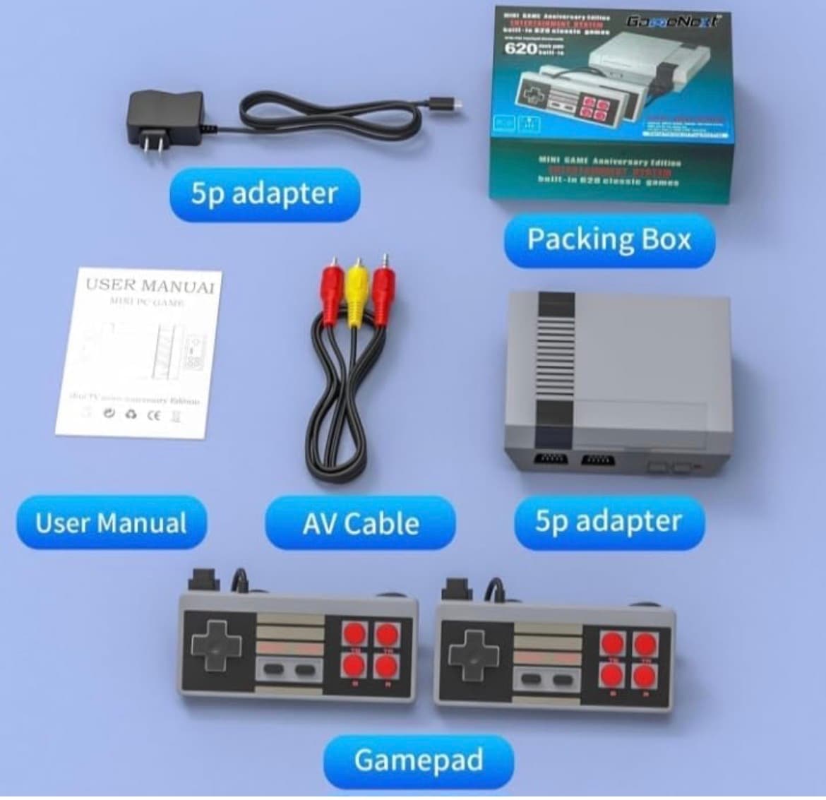 Bundle mini console 620 games + Pikachu & Bulbasaur plushies - Thumbnail 9