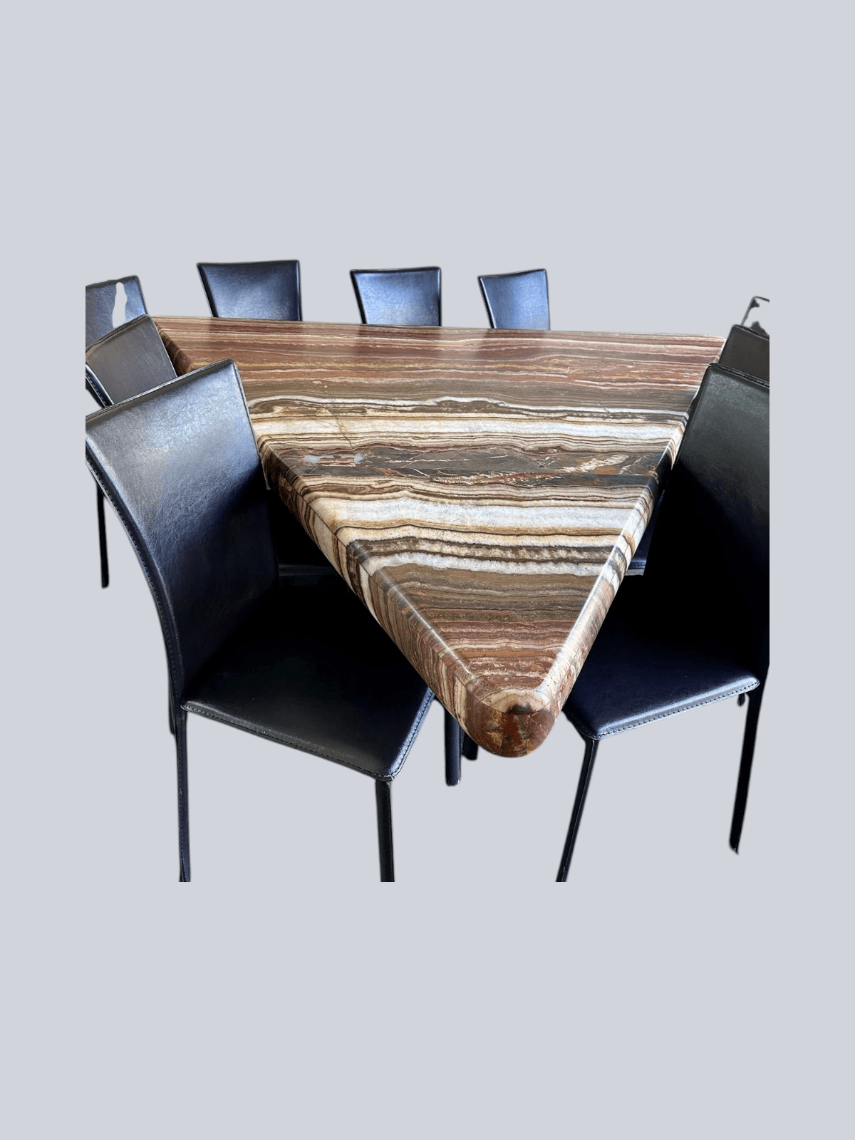 Sculptural Onyx Dining Table – Triangular Waterfall Edge Statement Piece, Seats 9 - Thumbnail 7
