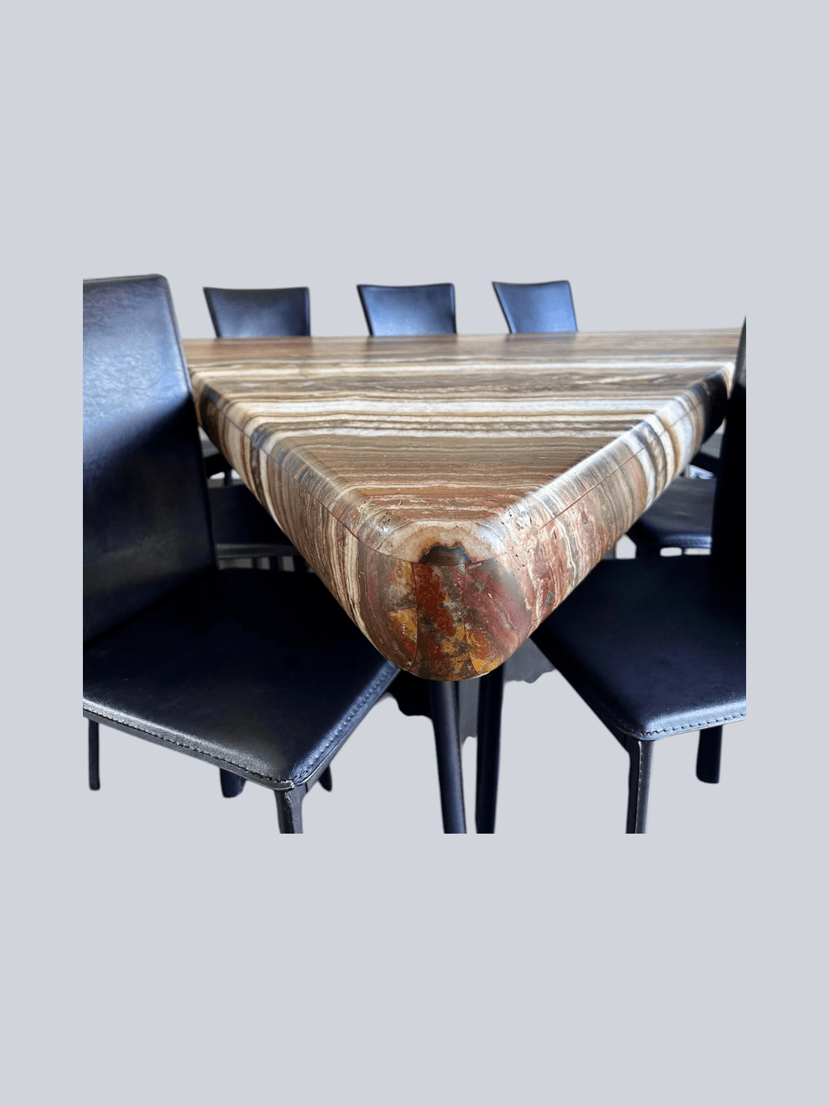 Sculptural Onyx Dining Table – Triangular Waterfall Edge Statement Piece, Seats 9 - Thumbnail 8