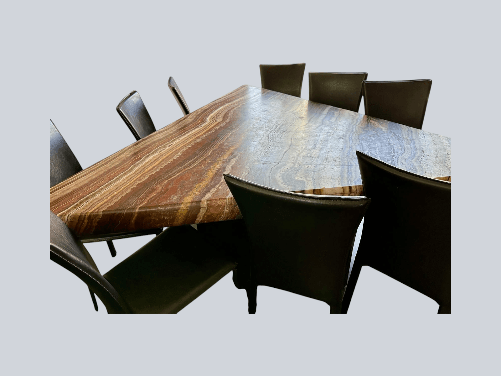 Sculptural Onyx Dining Table – Triangular Waterfall Edge Statement Piece, Seats 9 - Thumbnail 9