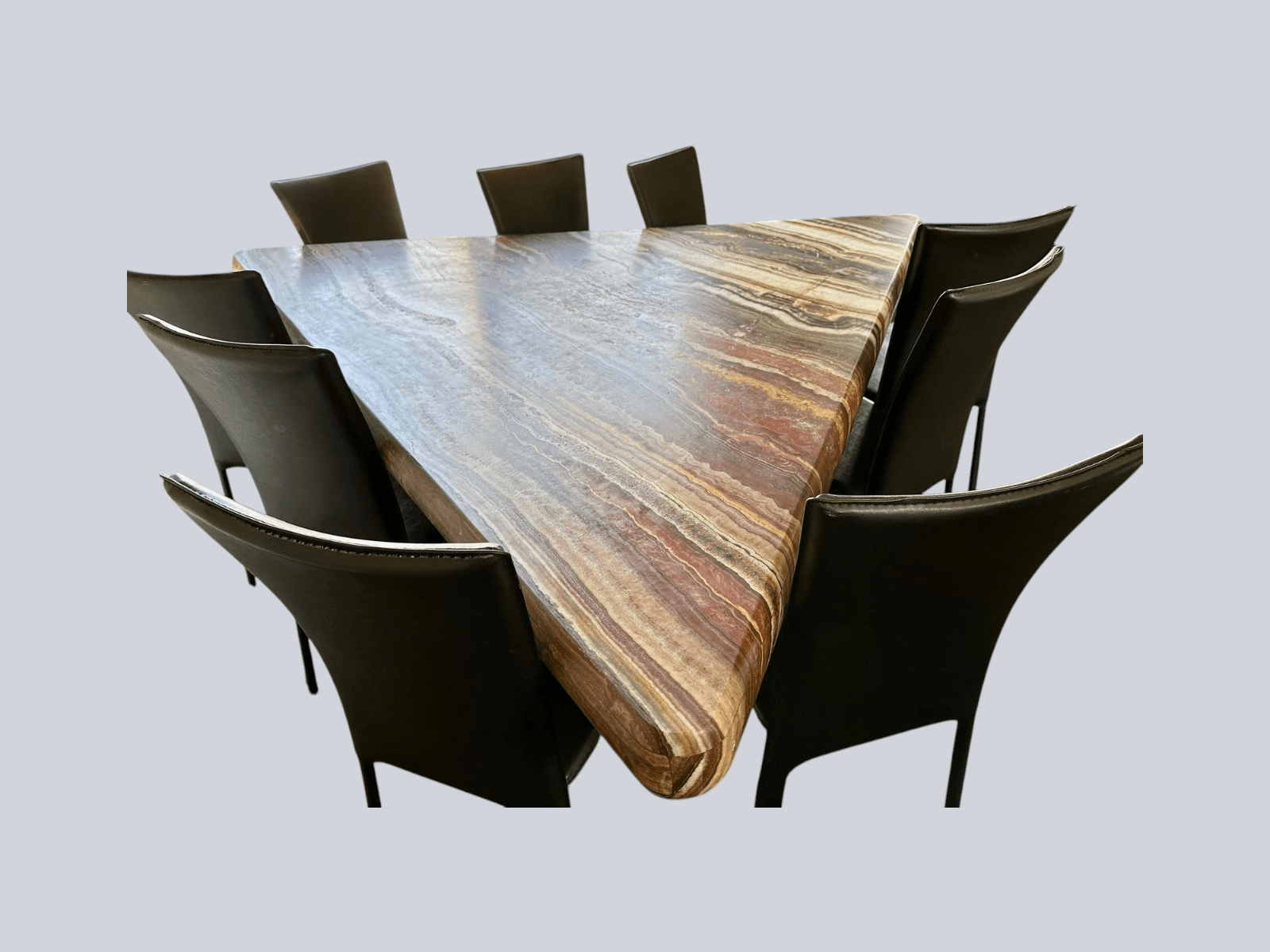 Sculptural Onyx Dining Table – Triangular Waterfall Edge Statement Piece, Seats 9 - Thumbnail 10