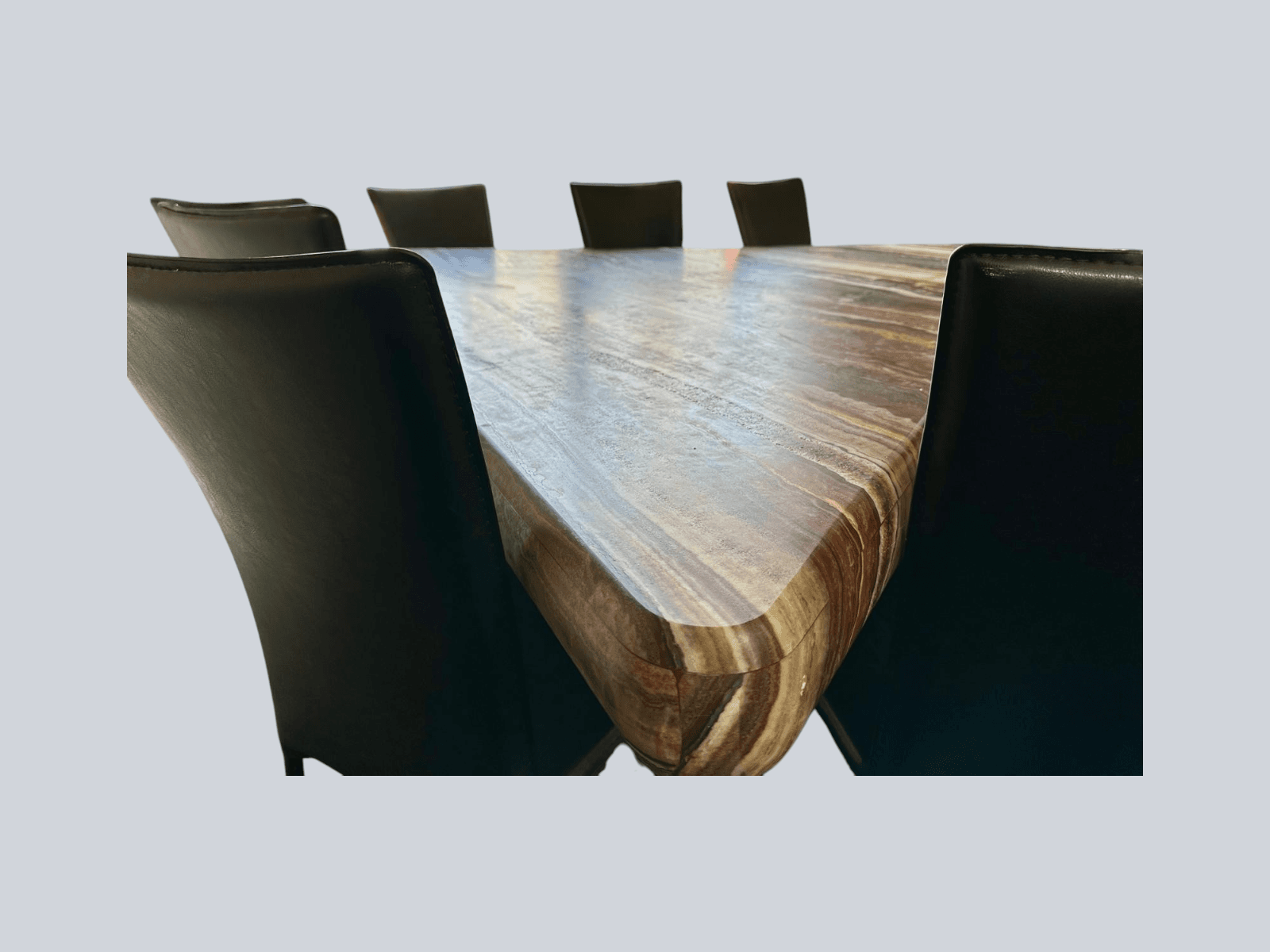 Sculptural Onyx Dining Table – Triangular Waterfall Edge Statement Piece, Seats 9 - Thumbnail 11