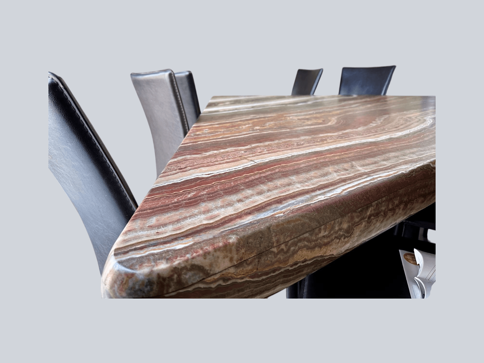 Sculptural Onyx Dining Table – Triangular Waterfall Edge Statement Piece, Seats 9 - Thumbnail 12