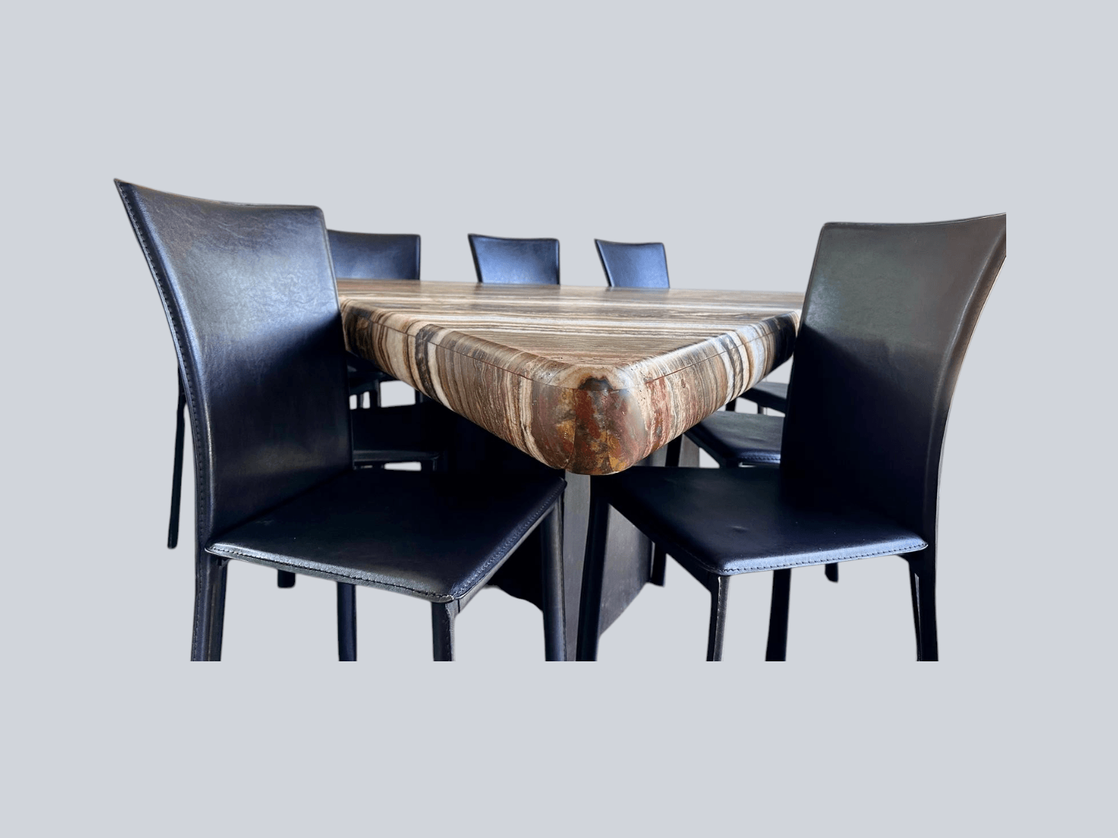 Sculptural Onyx Dining Table – Triangular Waterfall Edge Statement Piece, Seats 9 - Thumbnail 13