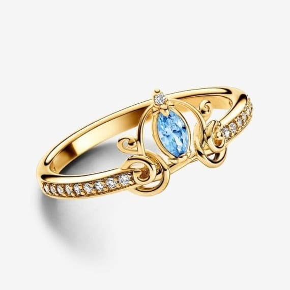 Cinderella's Carriage Ring Size 8 14 k plated compared to Pandora Disney ring - Image 1