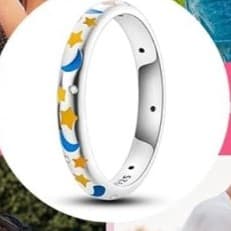 Luminous star and moon sterling silver ring size 9 stamped 925 - Thumbnail 4