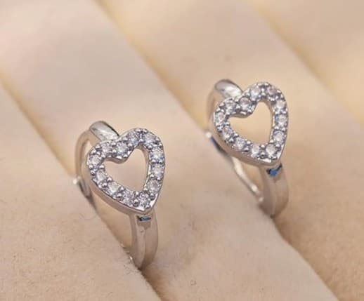 Heart Hoop Earrings for Women 925 Sterling Silver Huggie Love Earrings - Thumbnail 2