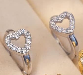 Heart Hoop Earrings for Women 925 Sterling Silver Huggie Love Earrings - Thumbnail 3