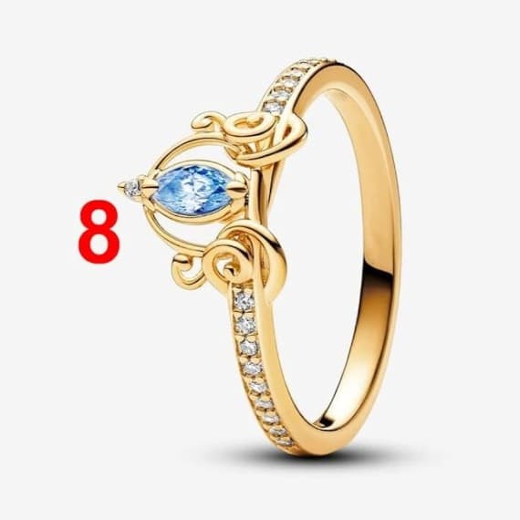 Cinderella's Carriage Ring Size 8 14 k plated compared to Pandora Disney ring - Thumbnail 2