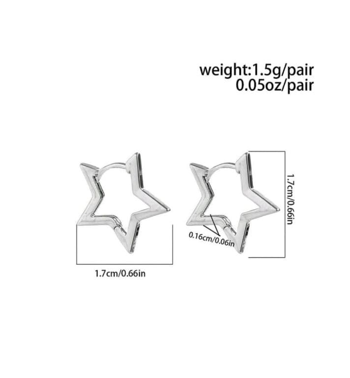 Hot Topic Silver Star Earrings - Thumbnail 5