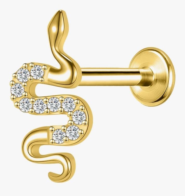 Sterling silver Gold snake earring - Image 1