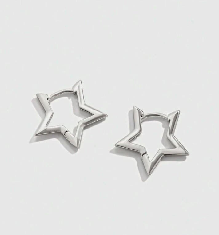Hot Topic Silver Star Earrings - Image 1