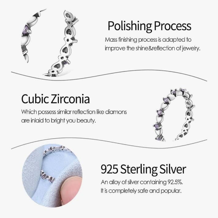 sterling silver Love Claw Inlays Ring 7 & 9 brand new never used - Thumbnail 4