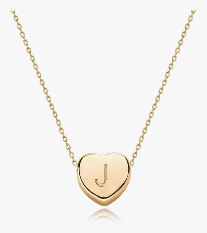 14 k gold plated tiny heart with a J In the center necklace brand new - Image 1