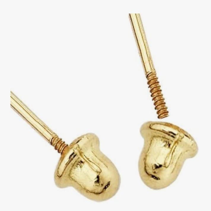 Star and moon 14k solid gold earrings - Thumbnail 3