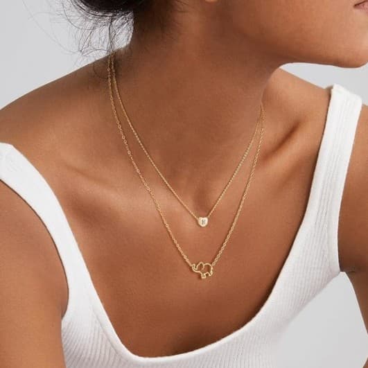 14 k gold plated tiny heart with a J In the center necklace brand new - Thumbnail 2