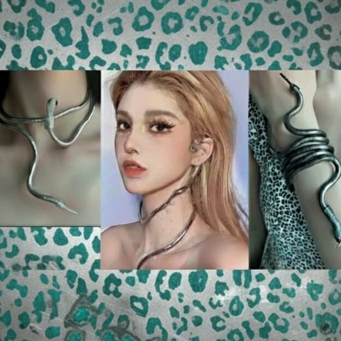 Silver Or Black Snake Coil Choker Necklace/Bracelet - Women/Men Unisex Jewelry - Thumbnail 2