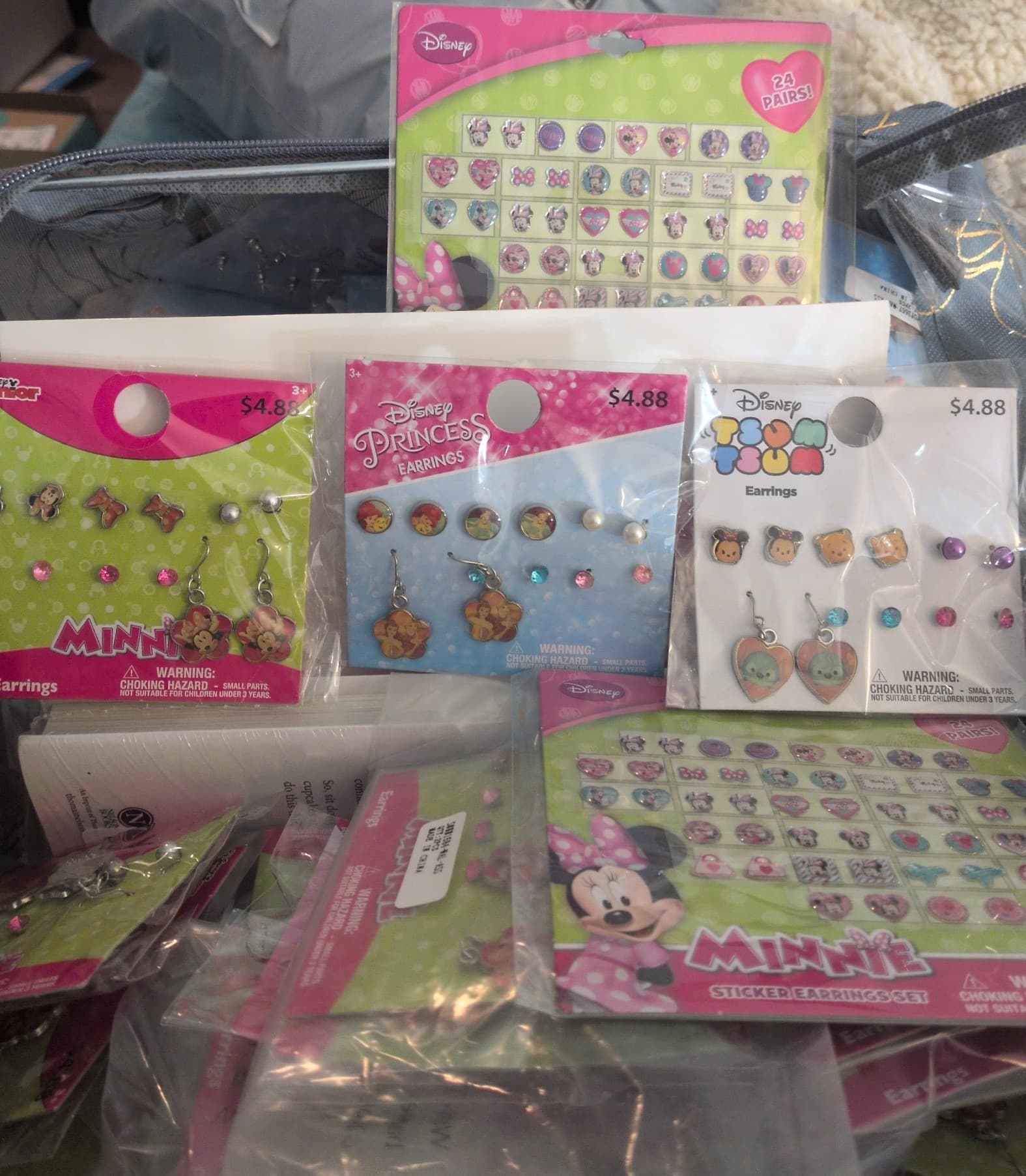 MEGA WHOLESALE: 100 Disney Earring Sets - 600-1,000+ PAIRS! Reseller Lot! - Image 1