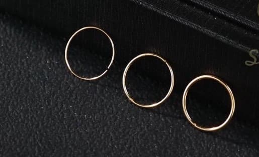 14k Solid Gold Thin Nose Ring Hoop, 26g 6mm brand new never opened. - Thumbnail 5