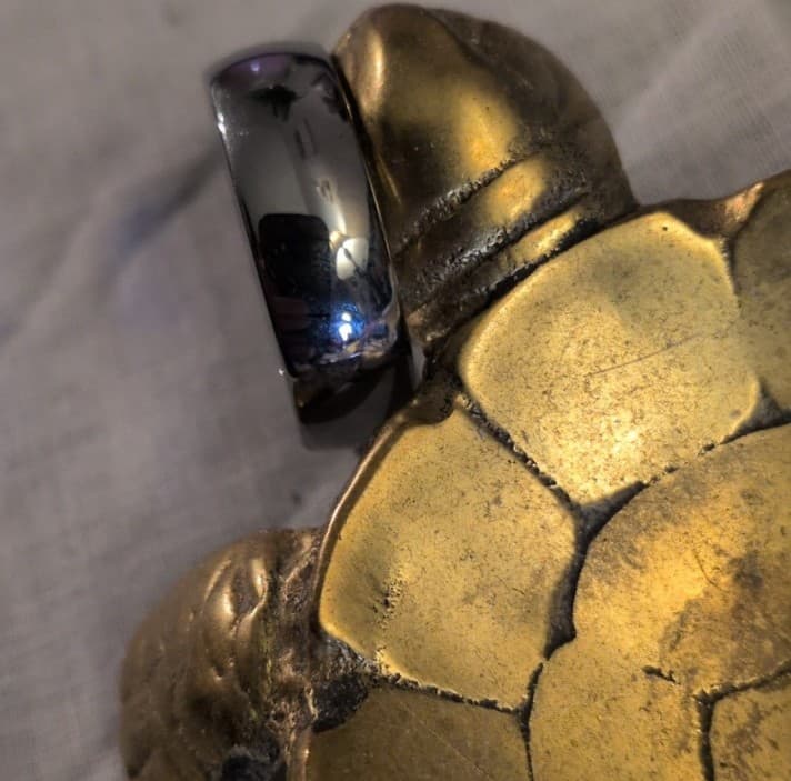 Jim Tungsten Men's Polished Silver Ring - Thumbnail 7