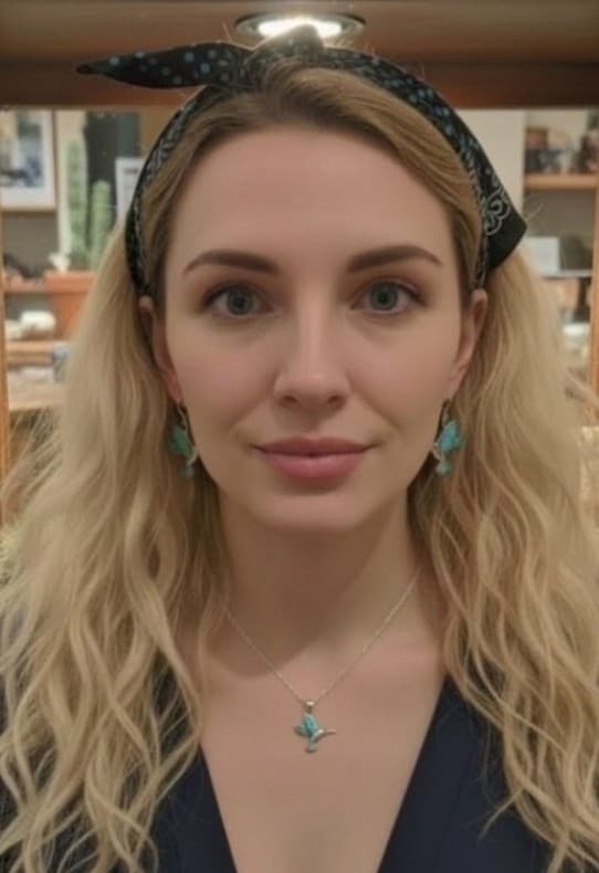 Turquoise Inlay Hummingbird Pendant Necklace & Earring Set 925 Suite(James Avery - Thumbnail 2