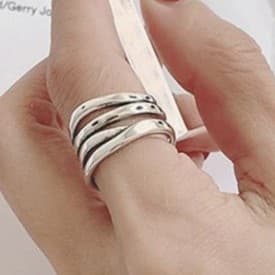 Vintage 925 Sterling Silver Wide Multi-Band Crossover Wrap Ring – 4.62 grams - Thumbnail 4
