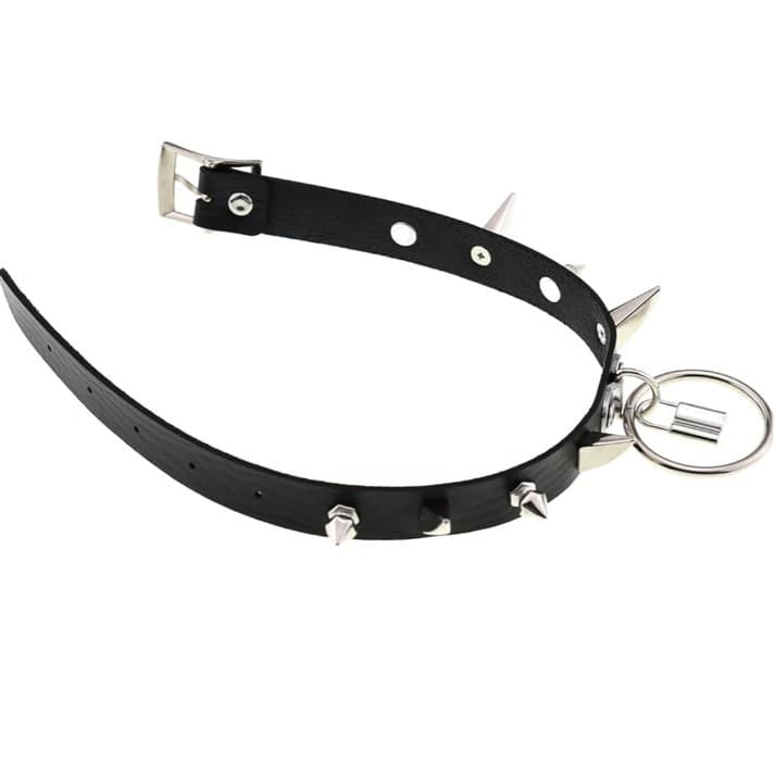 Hot topic Spiked Choker/Collar with padlock for Women/Men Gothic - Thumbnail 5